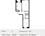 2-комнатная квартира площадью 44 кв.м, Софийская ул. | цена 3 689 595 руб. | www.metrprice.ru