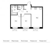 2-комнатная квартира площадью 53.6 кв.м,  | цена 5 033 040 руб. | www.metrprice.ru