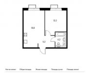 1-комнатная квартира площадью 41.4 кв.м,  | цена 5 108 760 руб. | www.metrprice.ru