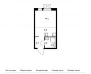 1-комнатная квартира площадью 19.8 кв.м,  | цена 2 613 600 руб. | www.metrprice.ru