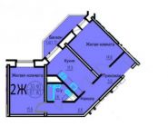 2-комнатная квартира площадью 61.4 кв.м, Южный мкр | цена 4 111 000 руб. | www.metrprice.ru