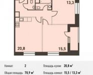 2-комнатная квартира площадью 70.9 кв.м, Головинское ш., 5 | цена 10 635 000 руб. | www.metrprice.ru