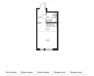 1-комнатная квартира площадью 21.3 кв.м, Поляны ул, 5Ак5 | цена 4 264 260 руб. | www.metrprice.ru