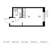 1-комнатная квартира площадью 19.9 кв.м,  | цена 2 807 890 руб. | www.metrprice.ru