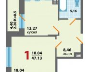 1-комнатная квартира площадью 47.13 кв.м, улица Тайнинская, д.20 | цена 4 524 480 руб. | www.metrprice.ru