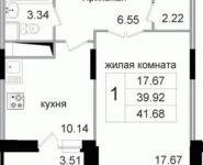 1-комнатная квартира площадью 42.1 кв.м, Щелково платф, 1 | цена 2 989 100 руб. | www.metrprice.ru