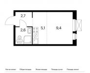 1-комнатная квартира площадью 19.8 кв.м,  | цена 3 021 480 руб. | www.metrprice.ru