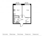 1-комнатная квартира площадью 33.5 кв.м,  | цена 3 695 050 руб. | www.metrprice.ru