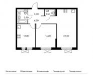 2-комнатная квартира площадью 64.6 кв.м,  | цена 6 104 700 руб. | www.metrprice.ru