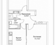 2-комнатная квартира площадью 57.64 кв.м, Родниковая, корп.5 | цена 5 651 602 руб. | www.metrprice.ru