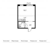 1-комнатная квартира площадью 27 кв.м,  | цена 3 847 500 руб. | www.metrprice.ru