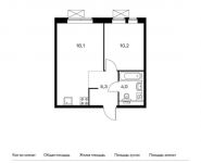 1-комнатная квартира площадью 37.6 кв.м,  | цена 3 583 280 руб. | www.metrprice.ru