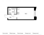 1-комнатная квартира площадью 24.4 кв.м, Пресненский Вал ул, 21 | цена 6 588 000 руб. | www.metrprice.ru