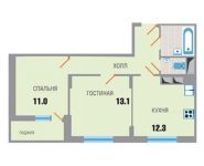 2-комнатная квартира площадью 51.3 кв.м, 2-й Рупасовский переулок, лит3 | цена 3 462 750 руб. | www.metrprice.ru