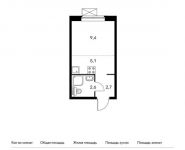 1-комнатная квартира площадью 19.8 кв.м,  | цена 2 542 320 руб. | www.metrprice.ru