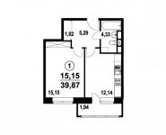 1-комнатная квартира площадью 40 кв.м, Озерская ул. | цена 1 800 000 руб. | www.metrprice.ru