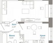 1-комнатная квартира площадью 33.8 кв.м, Внуковское шоссе, вл11А | цена 3 545 000 руб. | www.metrprice.ru