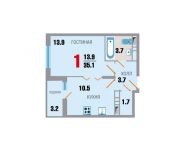 1-комнатная квартира площадью 35.1 кв.м, переулок Рупасовский 2-й, д.5к5 | цена 2 597 400 руб. | www.metrprice.ru