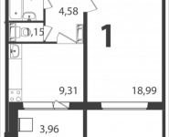 1-комнатная квартира площадью 38.1 кв.м в ЖК "Авентин", Железнодорожная, 33, корп.3 | цена 2 736 723 руб. | www.metrprice.ru