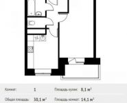 1-комнатная квартира площадью 30 кв.м, Софийская ул. | цена 2 560 692 руб. | www.metrprice.ru