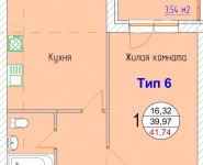 1-комнатная квартира площадью 41.74 кв.м, Ивановская улица, 1с2 | цена 2 087 000 руб. | www.metrprice.ru
