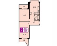 2-комнатная квартира площадью 67.8 кв.м, бульвар Строителей, 4 | цена 3 595 000 руб. | www.metrprice.ru