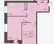 2-комнатная квартира площадью 64 кв.м, Загородная улица, 88 | цена 4 596 243 руб. | www.metrprice.ru