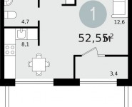 2-комнатная квартира площадью 64.3 кв.м, деревня Сапроново, 1М | цена 4 790 000 руб. | www.metrprice.ru