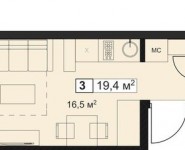 1-комнатная квартира площадью 16 кв.м,  | цена 1 749 000 руб. | www.metrprice.ru