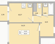 1-комнатная квартира площадью 38 кв.м в Коттеджный Поселок "Кутузово-Club",  | цена 2 448 000 руб. | www.metrprice.ru