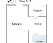 1-комнатная квартира площадью 42.2 кв.м, Новотушинская улица, 6 | цена 4 100 000 руб. | www.metrprice.ru
