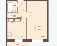 1-комнатная квартира площадью 38 кв.м, Загородная улица, 4 | цена 2 913 728 руб. | www.metrprice.ru