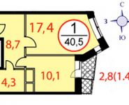 1-комнатная квартира площадью 40 кв.м, Фасадная ул., 2 | цена 3 700 000 руб. | www.metrprice.ru