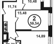 2-комнатная квартира площадью 59.54 кв.м, Петра Алексеева, 12а, корп.4 | цена 9 824 100 руб. | www.metrprice.ru