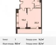 1-комнатная квартира площадью 58.5 кв.м, Некрасова ул., 18 | цена 5 206 500 руб. | www.metrprice.ru