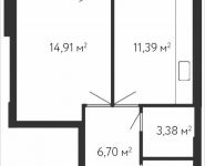 1-комнатная квартира площадью 39.41 кв.м, Зеленодольская улица, 41к2 | цена 7 850 472 руб. | www.metrprice.ru