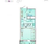 1-комнатная квартира площадью 27.7 кв.м, | цена 2 548 400 руб. | www.metrprice.ru