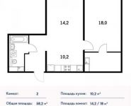 2-комнатная квартира площадью 58 кв.м, Боровское ш., 2 | цена 6 111 000 руб. | www.metrprice.ru