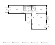 3-комнатная квартира площадью 86.7 кв.м, Боровское ш, вл. 2 | цена 10 638 090 руб. | www.metrprice.ru