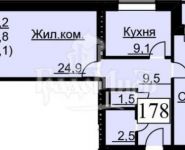 2-комнатная квартира площадью 66.1 кв.м, Фестивальная ул., 23 | цена 2 974 500 руб. | www.metrprice.ru