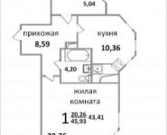 1-комнатная квартира площадью 45 кв.м, Народная ул., 23 | цена 3 351 865 руб. | www.metrprice.ru