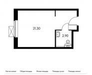 1-комнатная квартира площадью 24.2 кв.м, Внуковское п, Лётчика Грицевца ул, 3с2 | цена 2 705 560 руб. | www.metrprice.ru