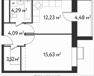 1-комнатная квартира площадью 42 кв.м, Фабрициуса | цена 7 971 600 руб. | www.metrprice.ru