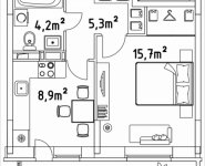 1-комнатная квартира площадью 37.5 кв.м, Строителей, корп.5 | цена 1 755 250 руб. | www.metrprice.ru