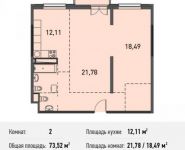 2-комнатная квартира площадью 72.4 кв.м, Белорусская ул., 10 | цена 5 767 203 руб. | www.metrprice.ru