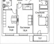 2-комнатная квартира площадью 73 кв.м, Шелепихинская набережная, влд 34, корп.3 | цена 24 814 800 руб. | www.metrprice.ru