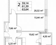 2-комнатная квартира площадью 63 кв.м, Лазоревый проезд, 3с8 | цена 12 003 140 руб. | www.metrprice.ru