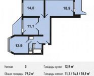 3-комнатная квартира площадью 79.2 кв.м, Красная улица, 64 | цена 7 496 280 руб. | www.metrprice.ru