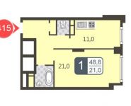 1-комнатная квартира площадью 48.8 кв.м в ЖК "Богородский", Маршала Рокоссовского бульвар, д.6к1 | цена 8 324 000 руб. | www.metrprice.ru