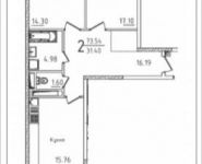 2-комнатная квартира площадью 73.5 кв.м, Михайлова ул., 31 | цена 9 017 623 руб. | www.metrprice.ru